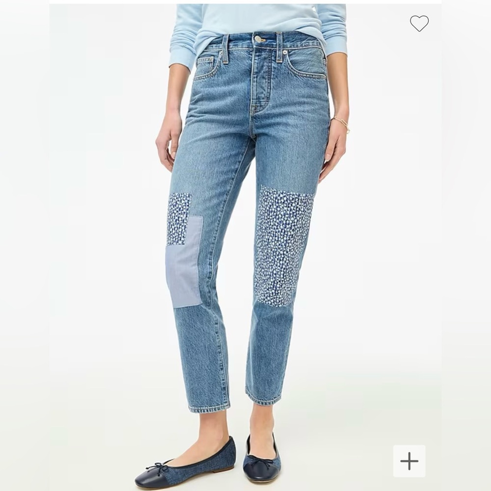 J Crew Premium Edition Slim Boyfriend Patchwork Denim size 28petite NWT